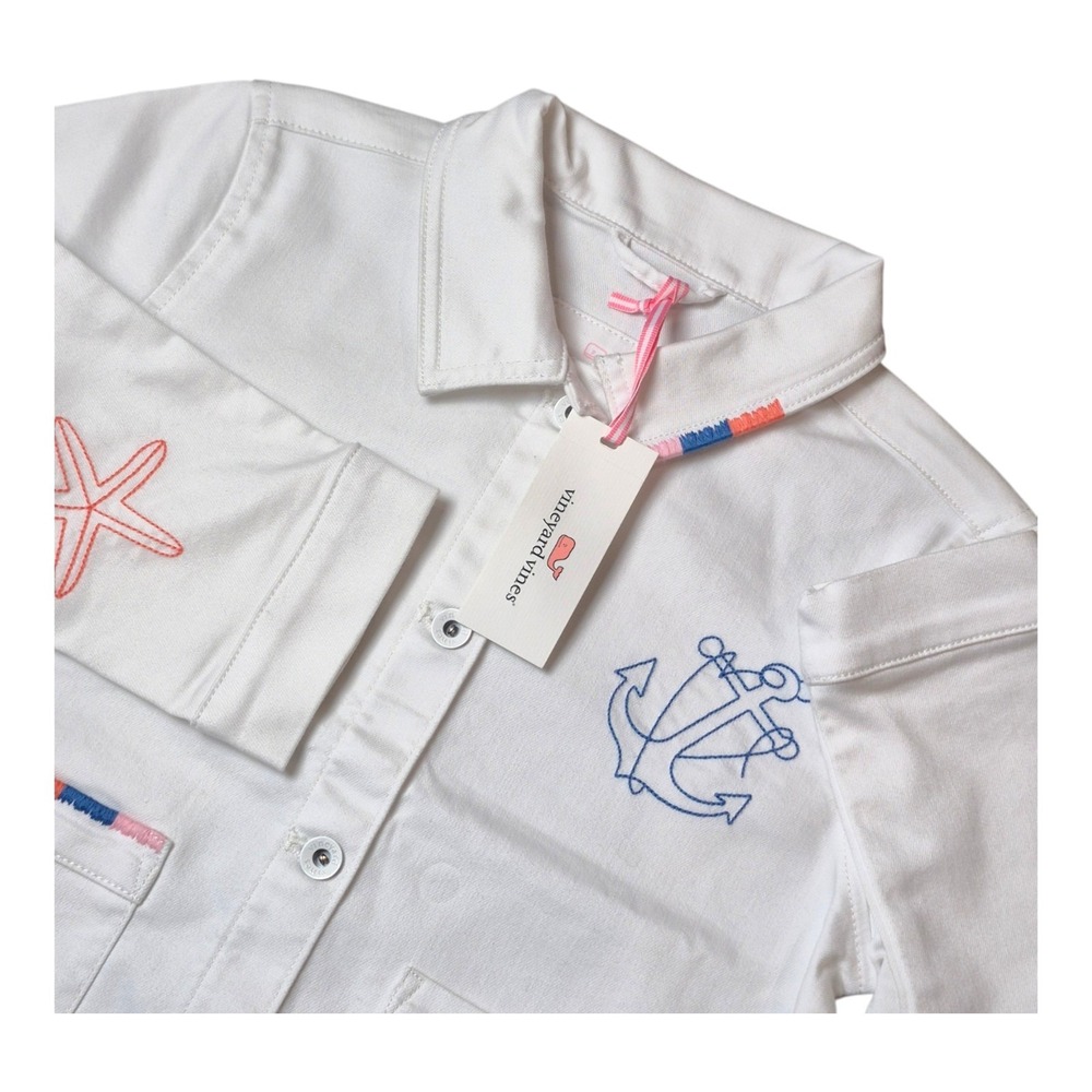 Vineyard Vines Girls M 10-12 Chore Coat Embroidered Anchor Nautical Preppy NWT